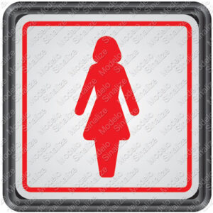 Placa sinalizadora Sanitário feminino 15 x 15 cm