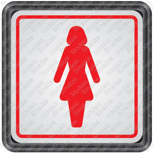 Placa sinalizadora Sanitário feminino 15 x 15 cm