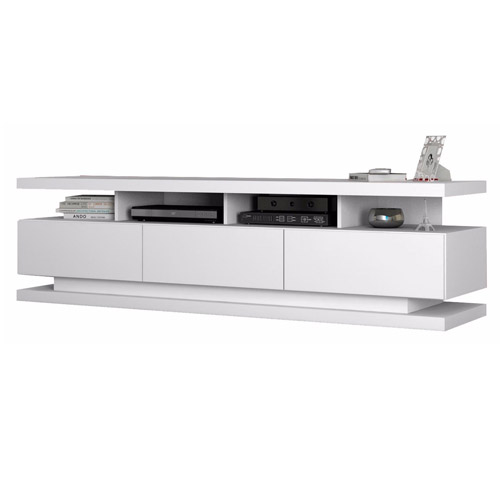 Rack Vivare Branco Acetinado com 3 Gavetas