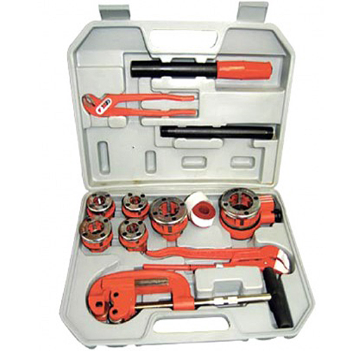 Rosqueador manual BSPT catracado 1/4 a 1.1/4 com 13 peças