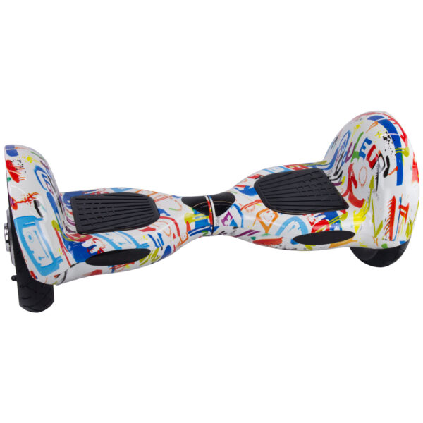 Skate Elétrico Hover Board 10” Branco colorido com Bluetooth e Bolsa – THB042