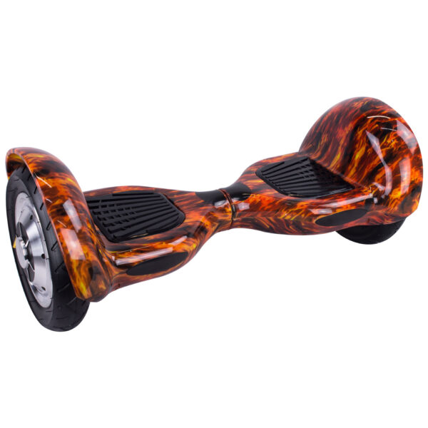 Skate Elétrico Hover Board 10” Vermelho chamas com Bluetooth e Bolsa – THB041