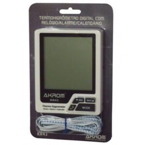 Termo-Higrômetro In/Ext Relógio Alarme Calendário KR43