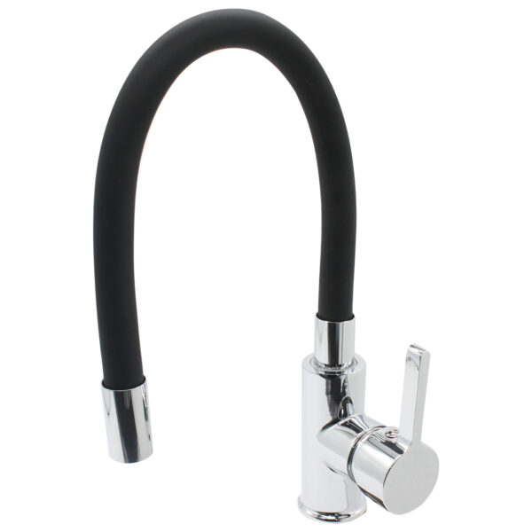 Torneira Cozinha Gourmet Monocomando Flex Preta 1/2 pol Quente e Frio