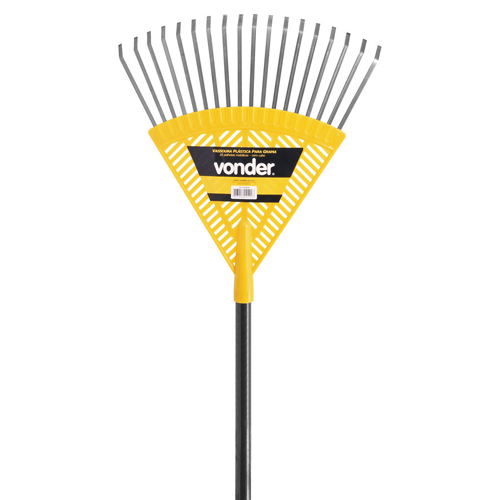 Vassoura Para Jardim Plástica 18 Dentes Metálicos Fixo